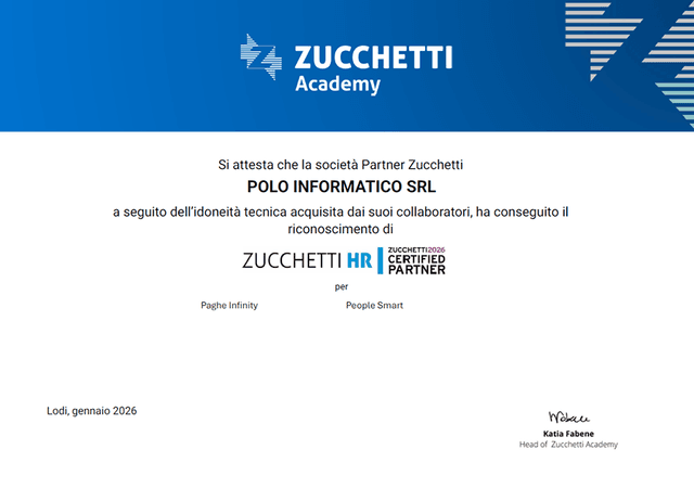 Attestato Zucchetti HR 2026