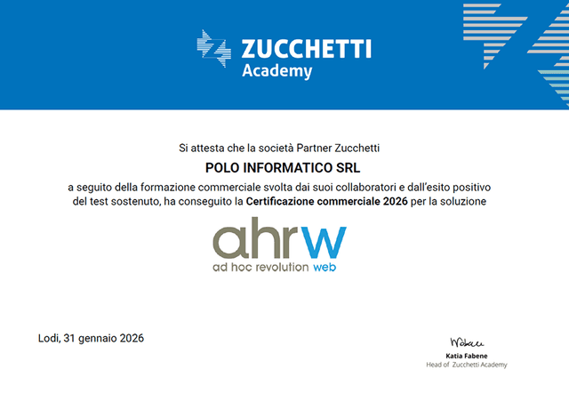 Attestato AHRW Commerciale