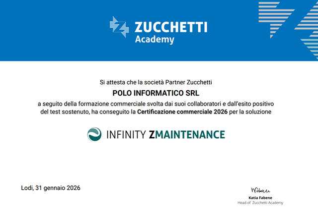 Attestato ZInfinity 2026