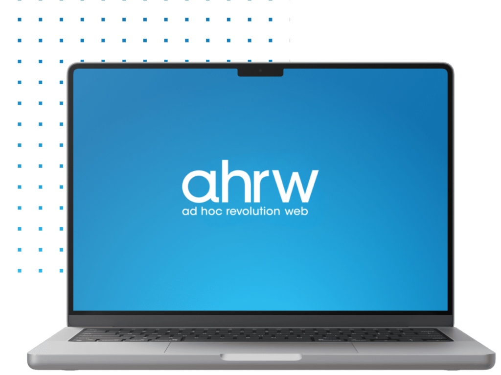 Software Ad Hoc Revolution Web su laptop