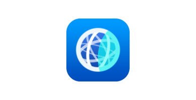 Icona dell'app ZConnect: globo stilizzato con linee di connessione su sfondo blu, con angoli arrotondati